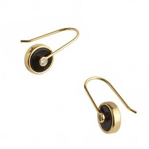 Madewell Stone Inlay Coin Earrings NWT Black Onyx Multi